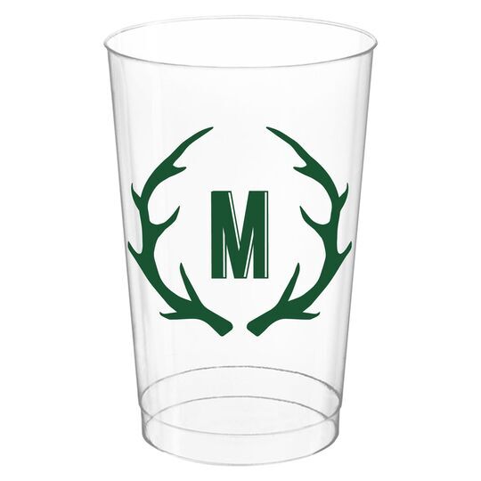 Antlers Initial Clear Plastic Cups
